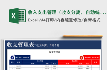 2024excel表格操作大全收支分离