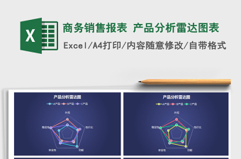 2025年商务销售报表 产品分析雷达图表