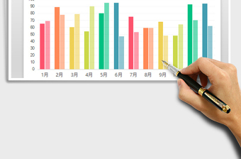 2025年小清新彩色对比柱形图 财务营销图表