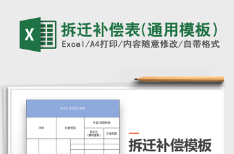 2025年拆迁补偿表(通用模板）