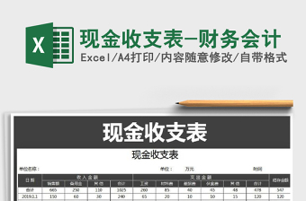 2025年现金收支表-财务会计