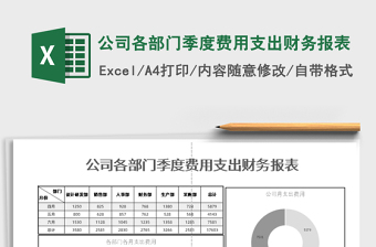 2025年公司各部门季度费用支出财务报表