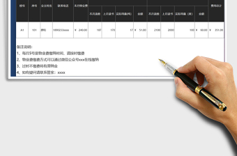 2025年小区物业费收取明细统计表