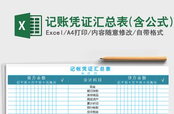 2025年记账凭证汇总表(含公式)