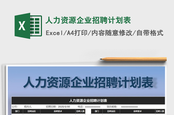 2025年人力资源企业招聘计划表