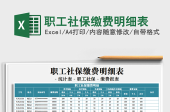 2024年职工社保缴费明细表免费下载