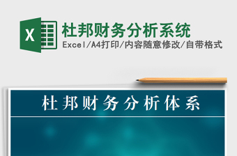 2024年杜邦财务分析系统