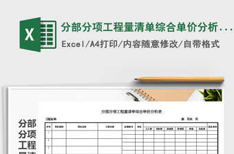 2025年分部分项工程量清单综合单价分析表