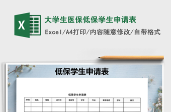 2025年大学生医保低保学生申请表