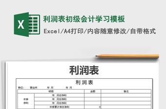 2025年利润表初级会计学习模板