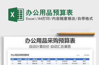 2025年办公用品预算表