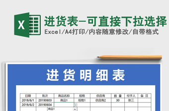 2025年进货表-可直接下拉选择