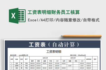 2025年工资表明细财务员工核算