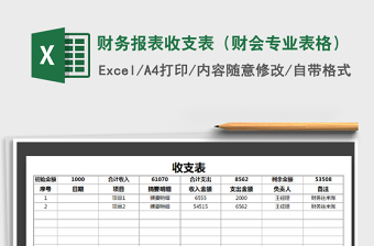2025年财务报表收支表（财会专业表格）