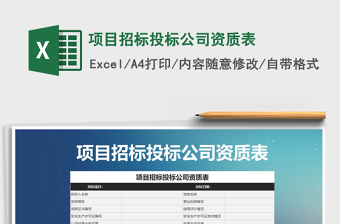 2025年项目招标投标公司资质表