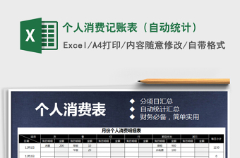 2025年个人消费记账表（自动统计）