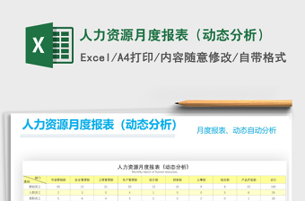 2024年人力资源月度报表（动态分析）免费下载