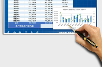 2025年销售员销售业绩月对比分析（精致商务系列）
