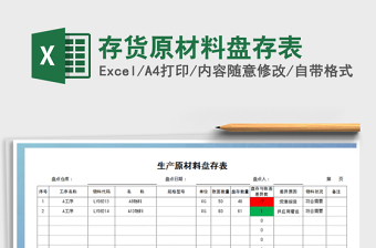 2025年存货原材料盘存表