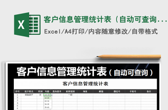 2025年客户信息管理统计表（自动可查询）