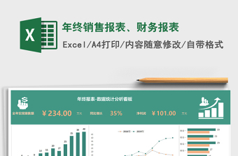 年终销售报表、财务报表