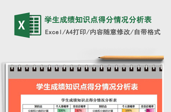 学生成绩知识点得分情况分析表