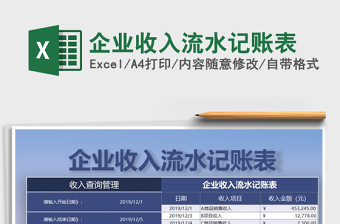 2025年企业收入流水记账表