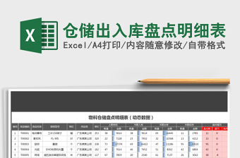 2024年仓储出入库盘点明细表exce表格免费下载