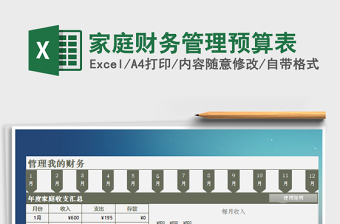 2025年家庭财务管理预算表