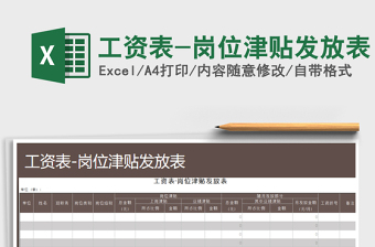 2025年工资表-岗位津贴发放表