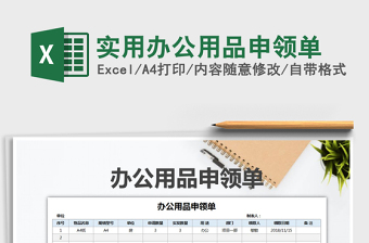2025年实用办公用品申领单免费下载