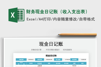 2025年财务现金日记账（收入支出表）