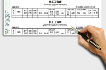 工资条-人事财务报表