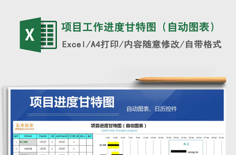 2024年项目工作进度甘特图（自动图表）免费下载