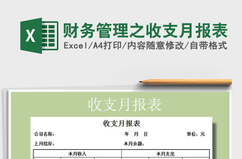 2025年财务管理之收支月报表免费下载