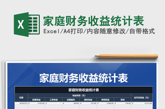 2025年家庭财务收益统计表免费下载