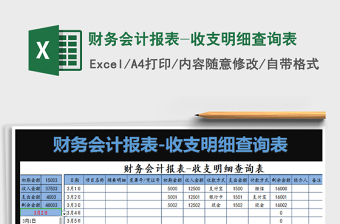 2025年财务会计报表-收支明细查询表