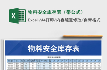 2025年物料安全库存表（带公式）