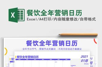 2021年餐饮全年营销日历