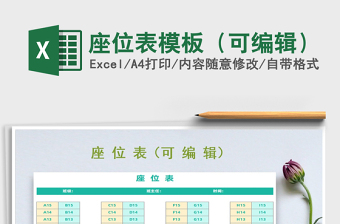 2025年座位表模板（可编辑）