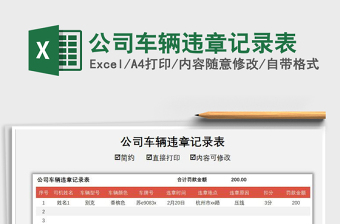 2025年公司车辆违章记录表