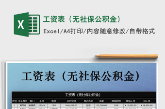 2025年工资表（无社保公积金）