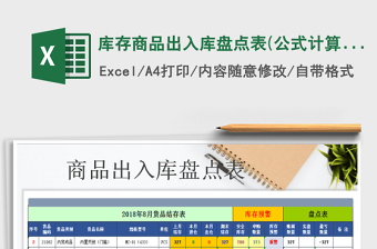 2025年库存商品出入库盘点表(公式计算）免费下载