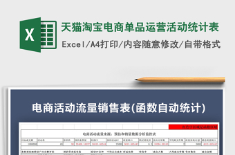 2024年天猫淘宝电商单品运营活动统计表免费下载