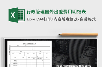 2025年行政管理国外出差费用明细表