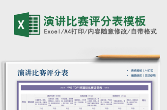 2024年演讲比赛评分表模板