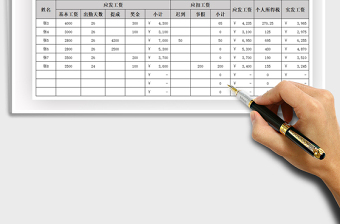 2024年通用工资表含个人所得税免费下载