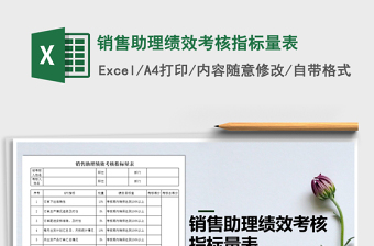 2025年销售助理绩效考核指标量表