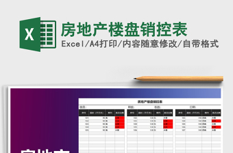 房地产楼盘销控表