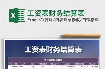 2025年工资表财务结算表